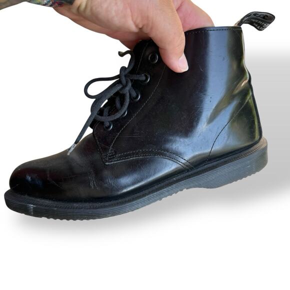 DR MARTENS EMMELINE WOMEN'S BLACK LEATHER LACED UP COMBAT BOOTS SIZE US7 EU38 - Picture 11 of 12
